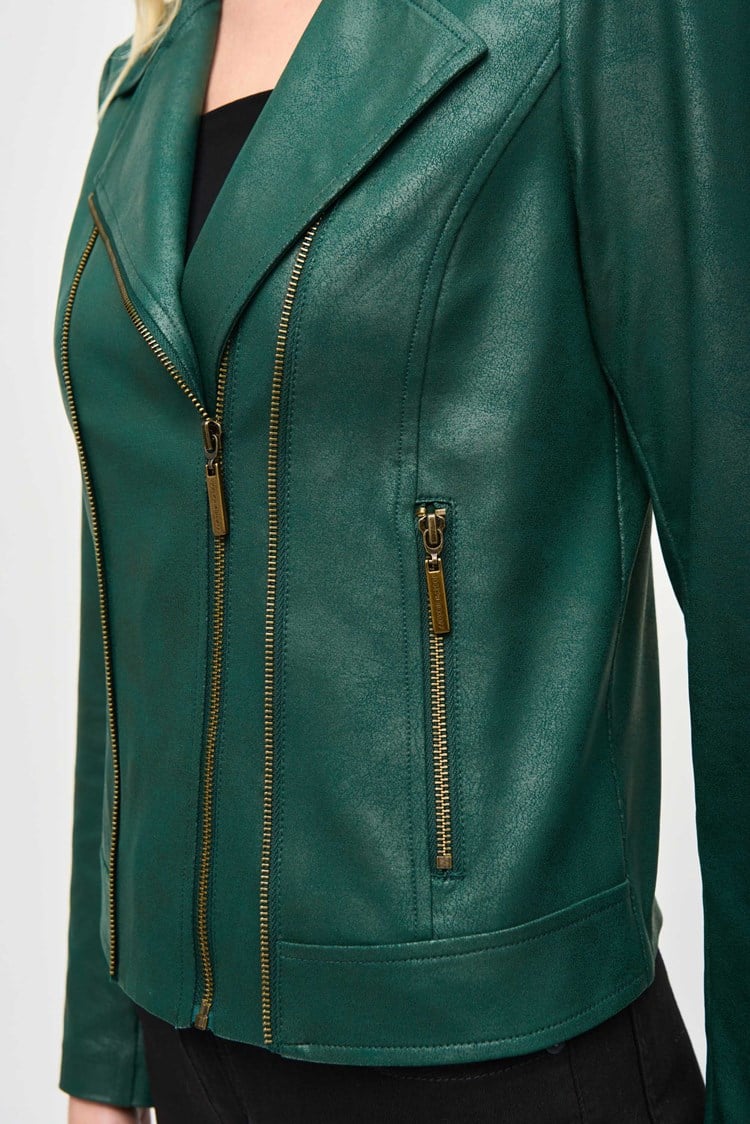 Joseph Ribkoff Foiled Knit Moto Jacket
