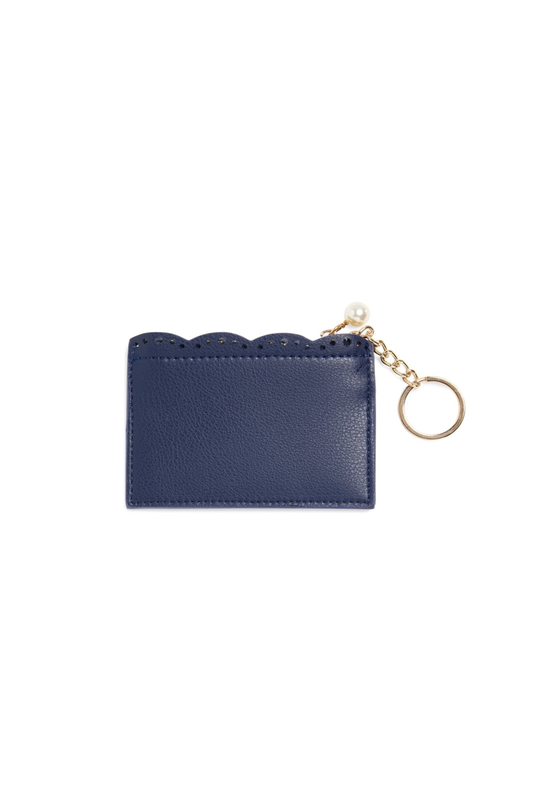navy wallet on white background