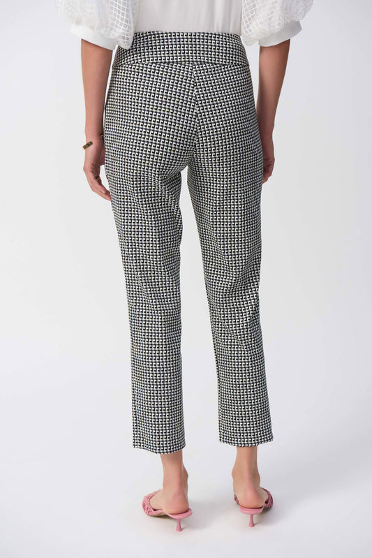 Joseph Ribkoff Geometric Jacquard Crop Pants