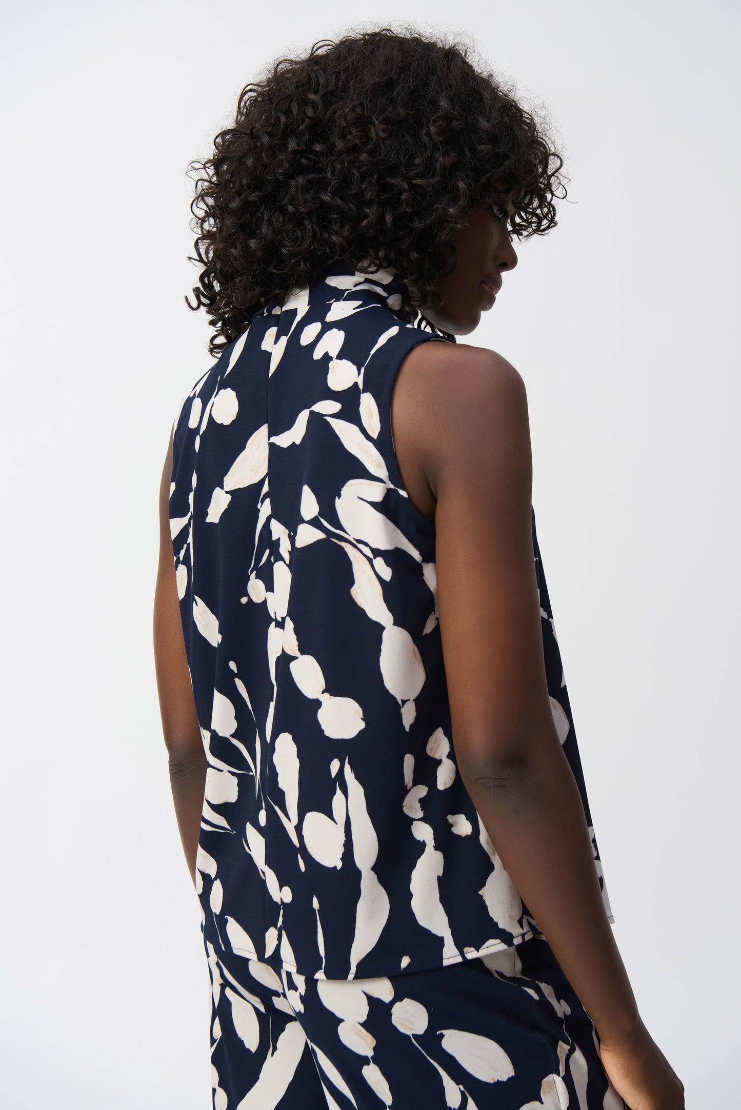 Joseph Ribkoff Silky Knit Abstract Print Sleeveless Top