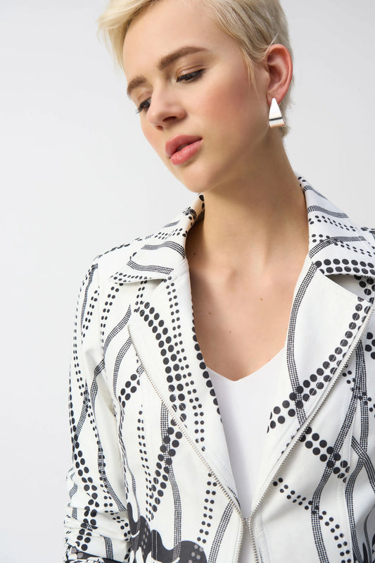 Joseph Ribkoff Faux Suede Floral Print Jacket