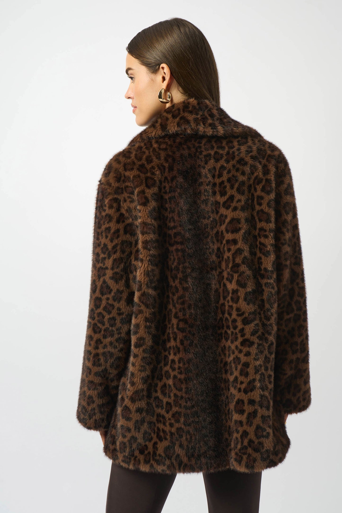 Joseph Ribkoff Faux Fur Leopard Print Jacket
