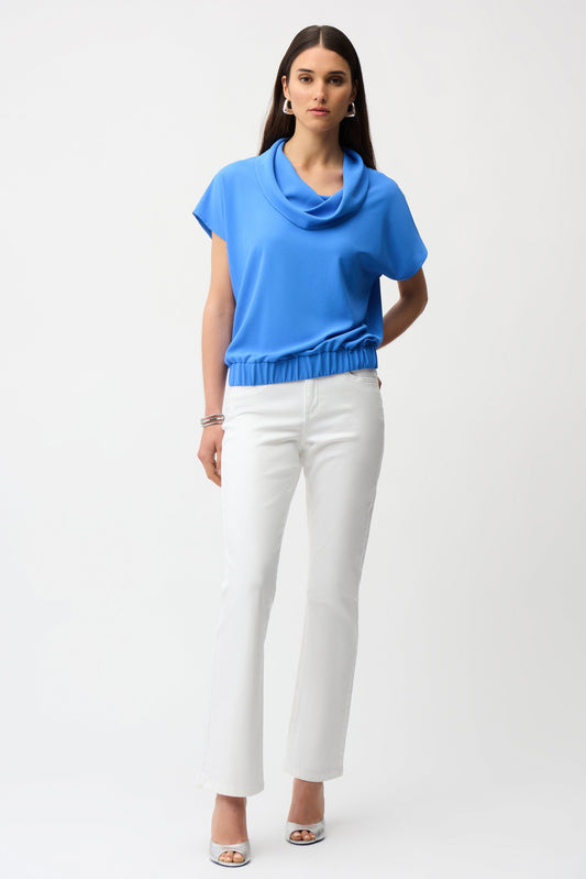 Harbor Blue Top with Cowl Neckline Joseph Ribkoff