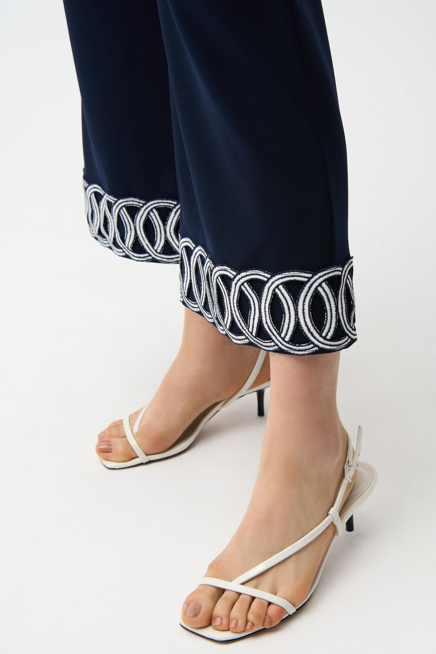 Joseph Ribkoff Silky Knit Pull-On Culotte Pants With Guipure Detail
