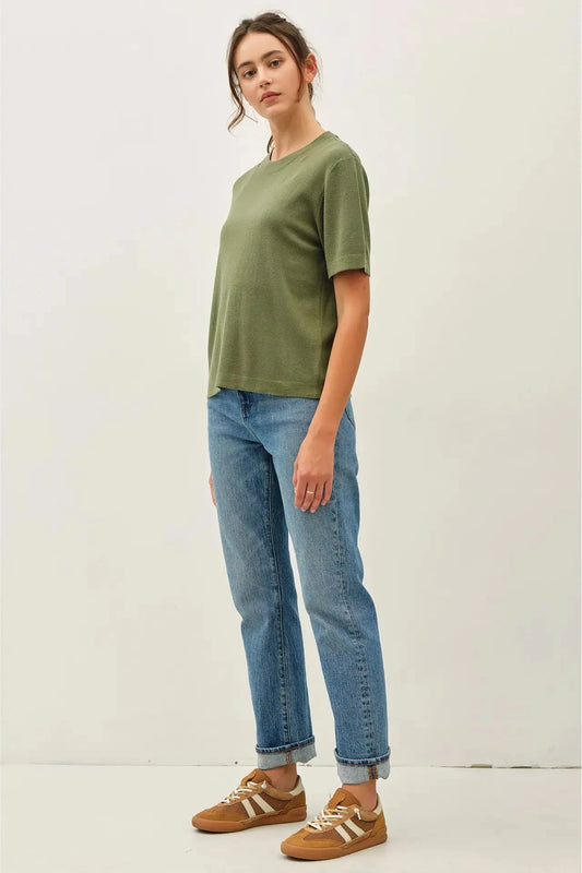 Olive- Cashmere Blend Sweater