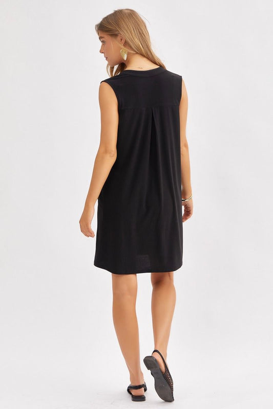 Black V-Neck Dress
