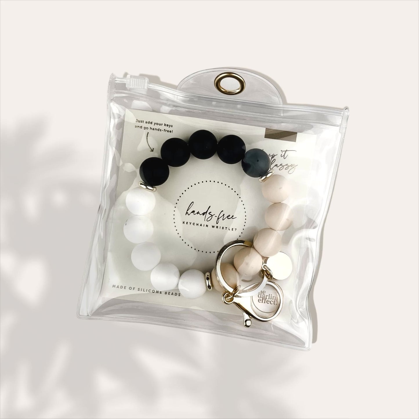 Silicone Beaded Keychain Wristlet - Multiple Colors