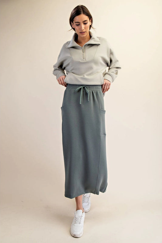 Scuba Long Skirt - Multiple Colors