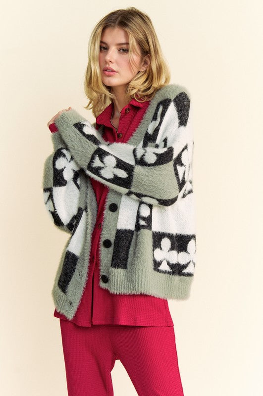 Clover Print Cardigan