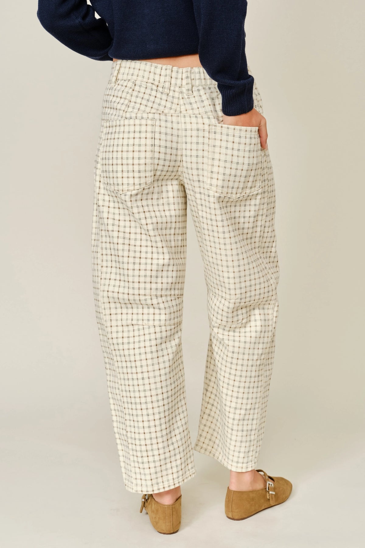 Oxford Plaid Barrel Pants