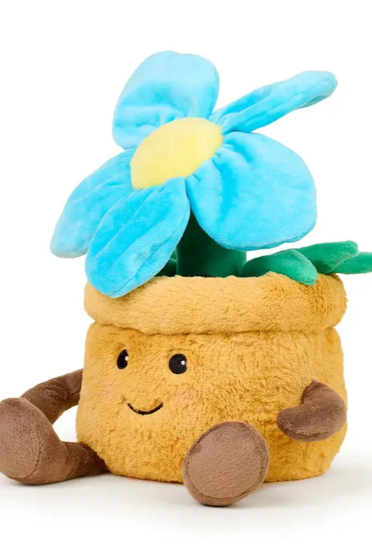 Blue Flower Pot Warmies Stuffed Animal