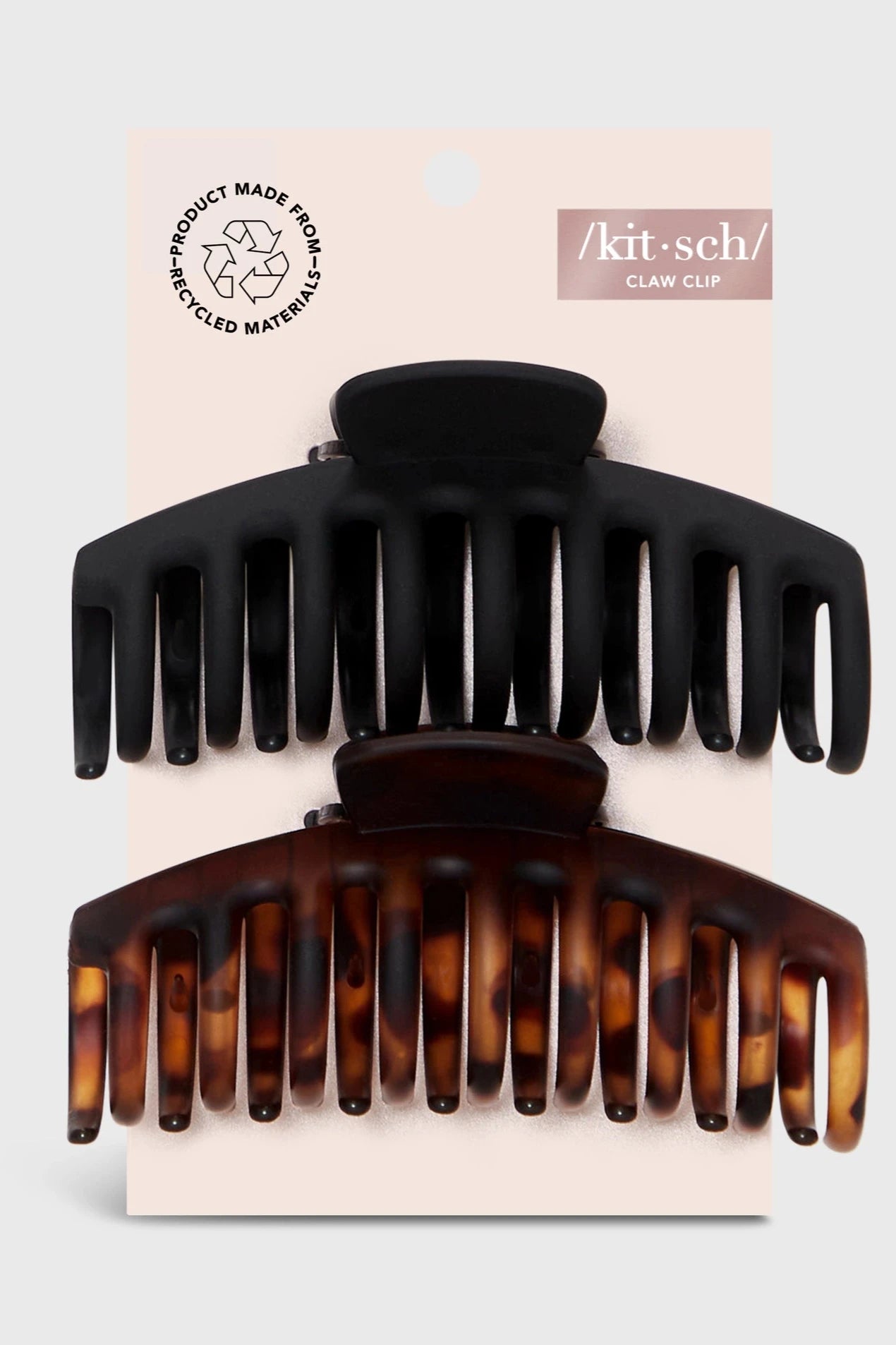 Recycled Plastic Oversized Matte Claw Clips 2pc Set