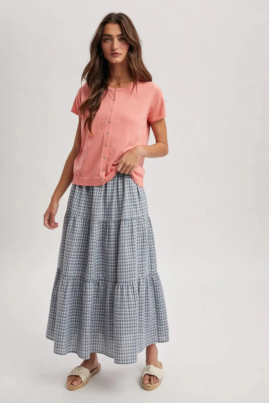 melon color button up top