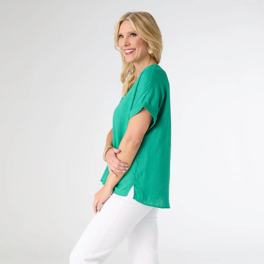 Mint Sophia Button Top