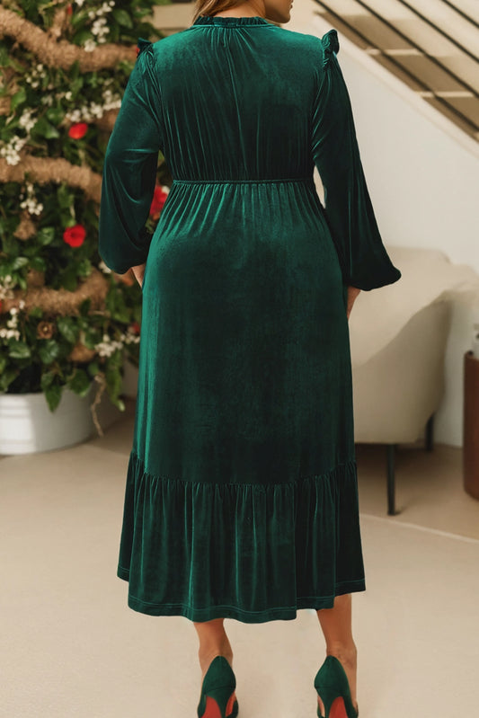 Plus Size Velvet Maxi Dress