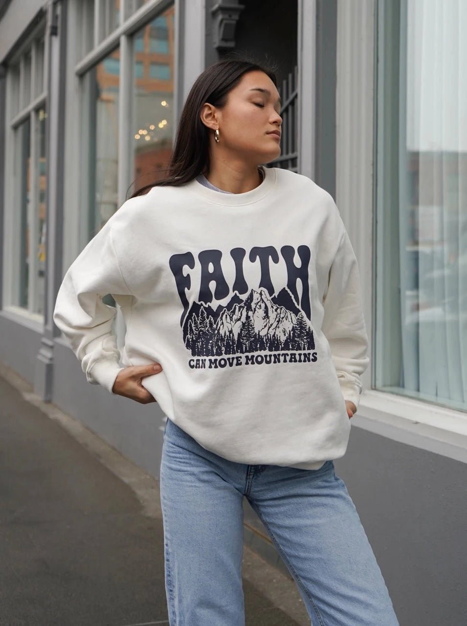 Faith Can Move Mountains Crewneck