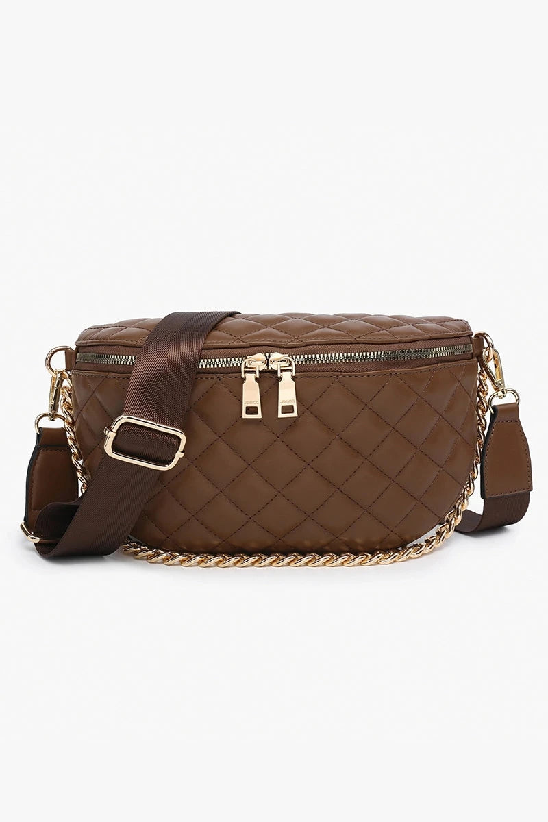 Sylvie Quilted Belt Bag with Chain Strap