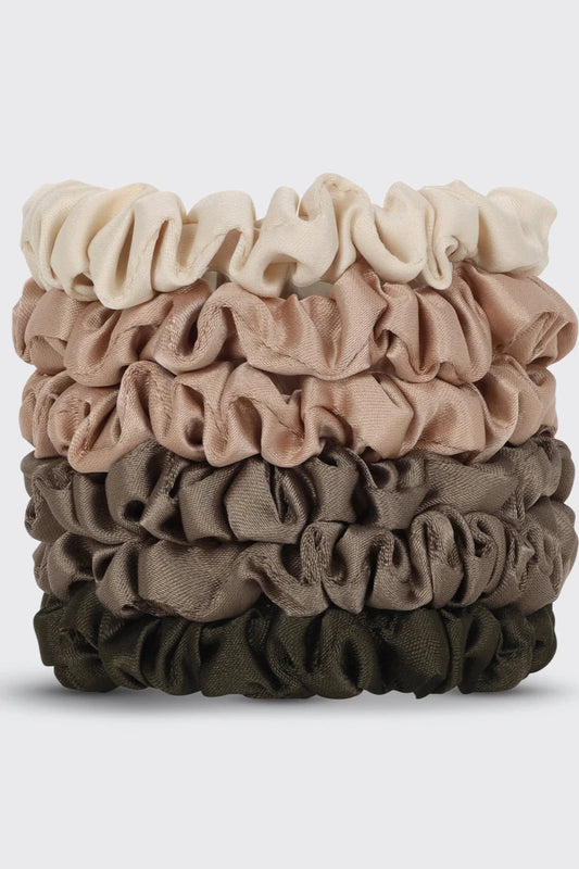 Ultra Petite Satin Scrunchies 6pc - Eucalyptus