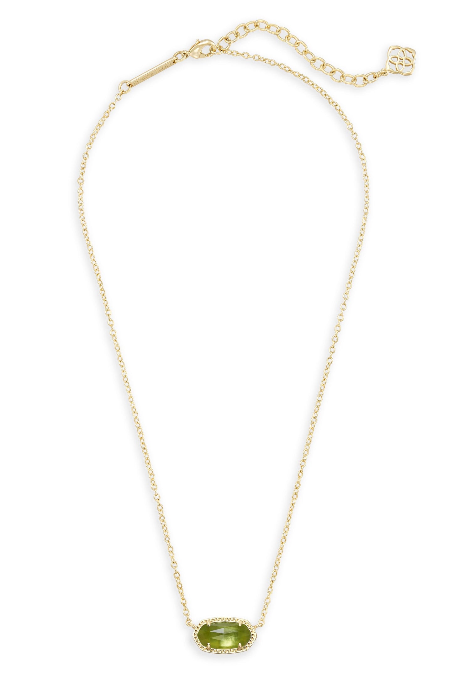 Kendra Scott Elisa Short Pendant Necklace - Gold Peridot Illusion