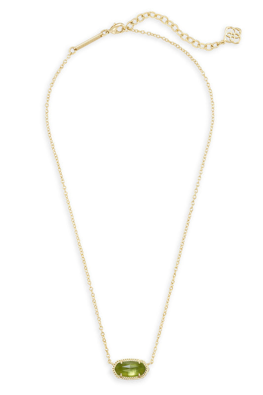 Kendra Scott Elisa Short Pendant Necklace - Gold Peridot Illusion