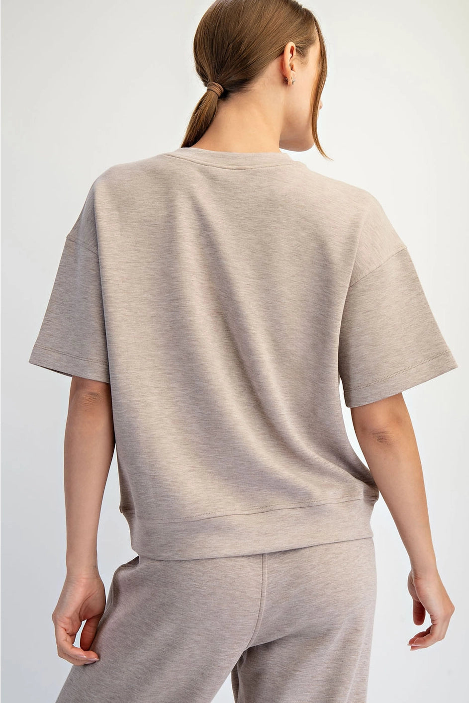 Short Sleeve Top- Taupe