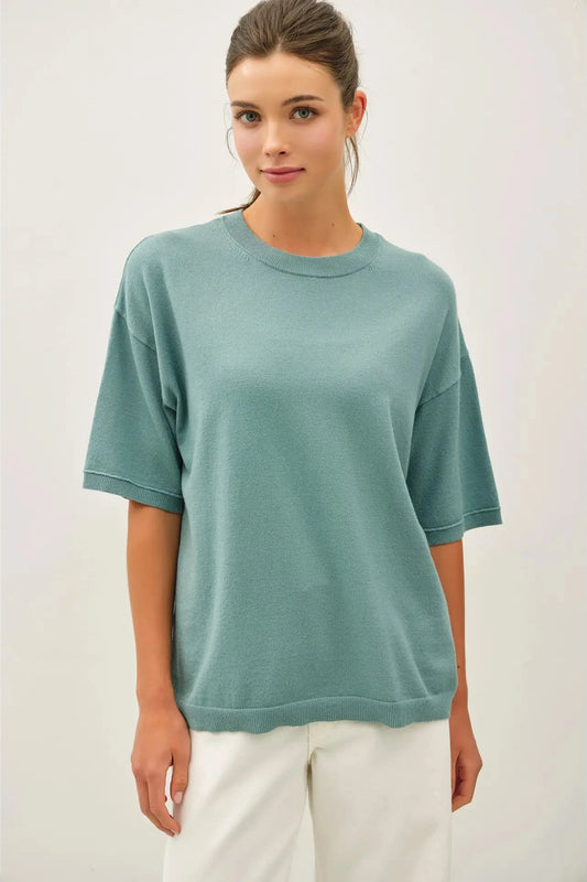 Seafoam Short Sleeve Sweater