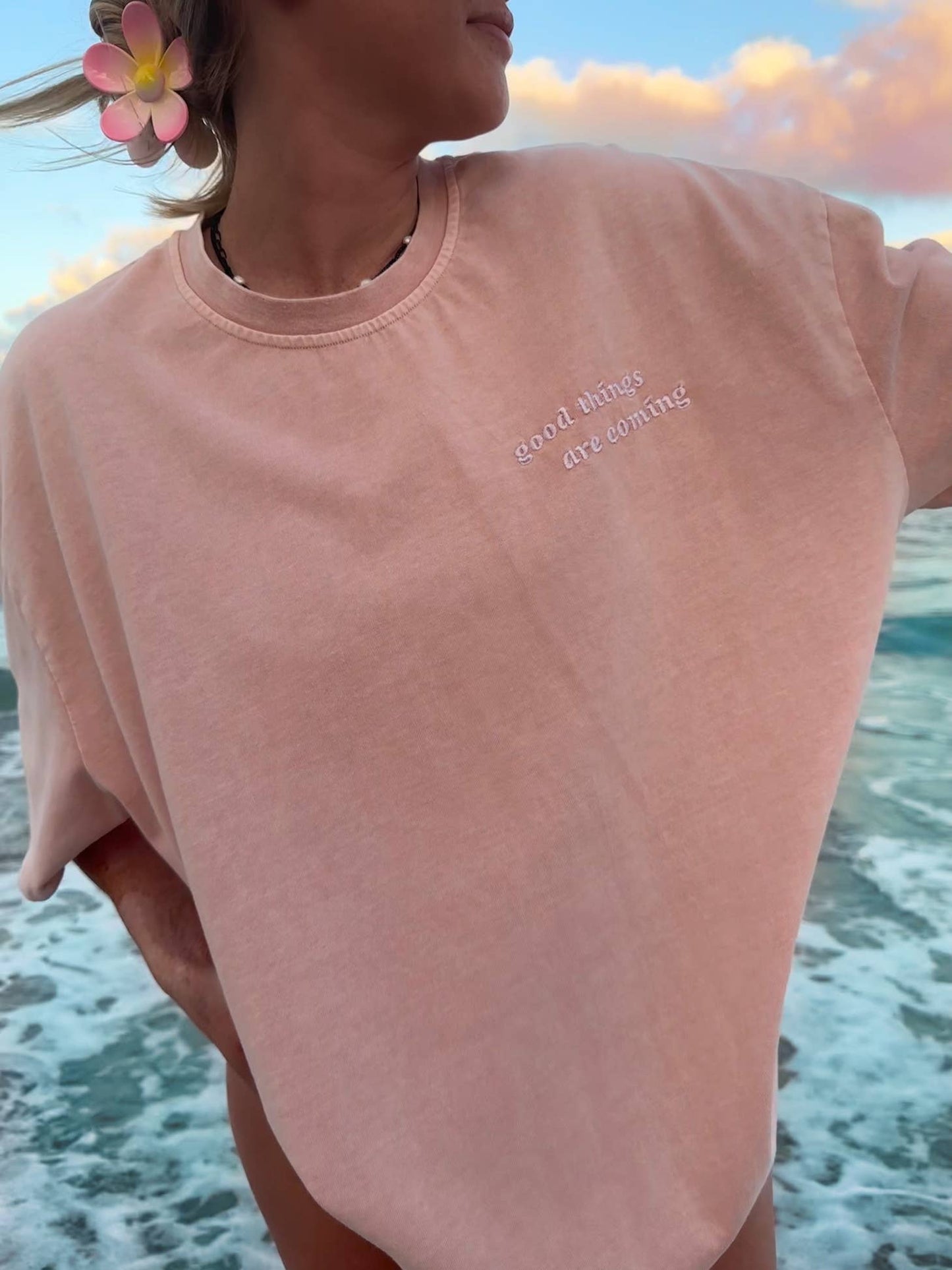 Good Things Are Coming Embroidered Tee