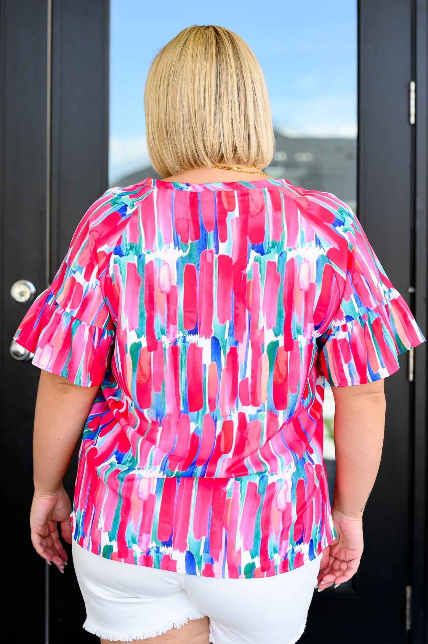 Art Exhibit V-Neck Blouse (Online Exclusive)