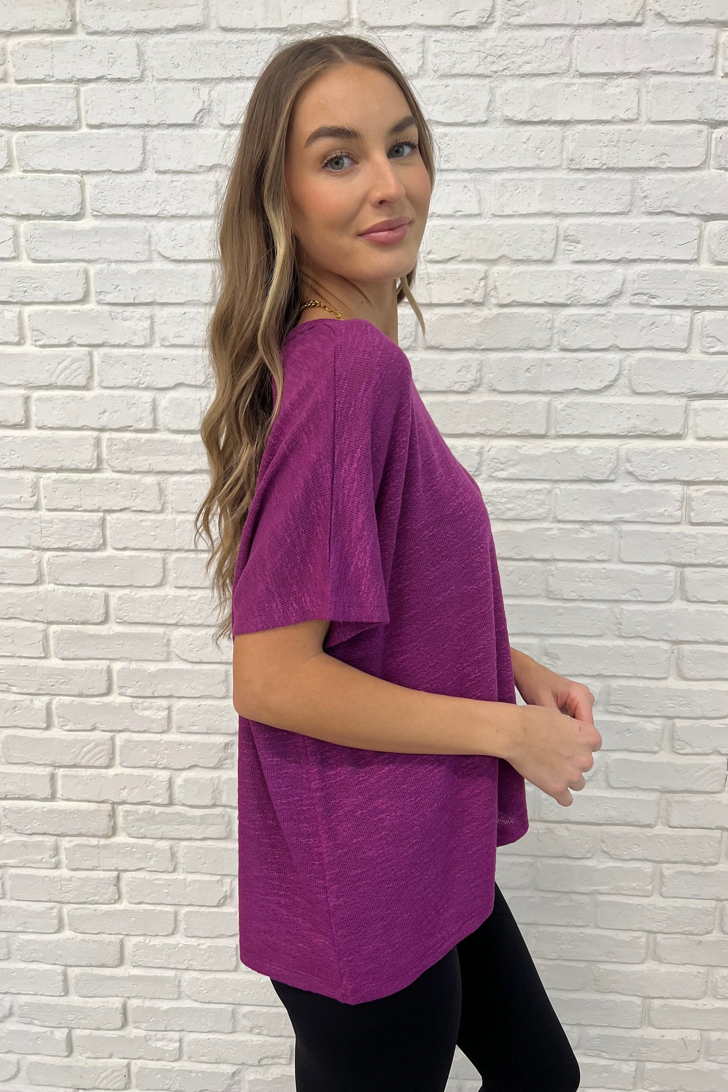 Basically Flowing Dolman Sleeve Top in Lt Plum (Online Exclusive)