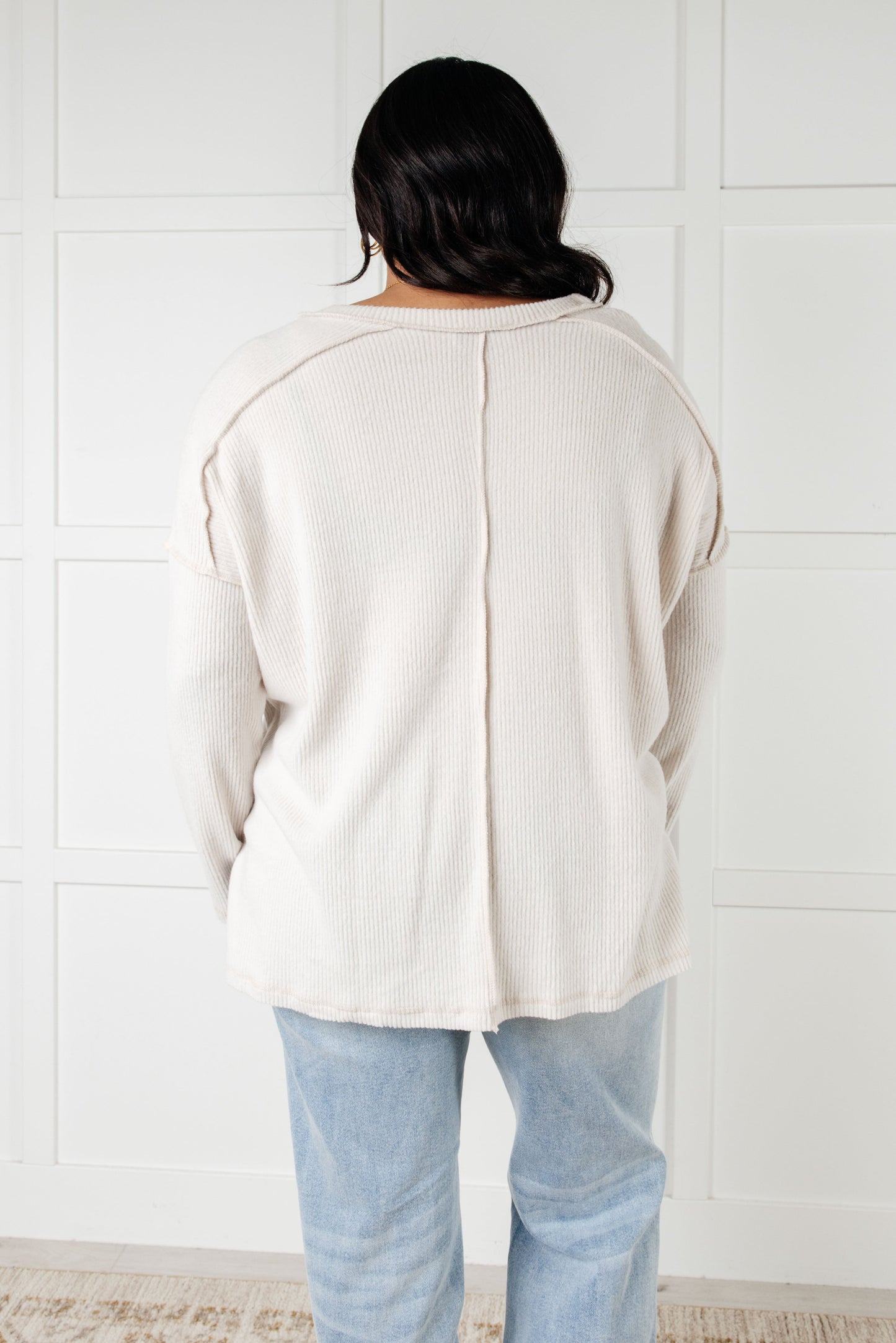 Basically Freezing Brushed Hacci Top in Sand Beige (Online Exclusive)