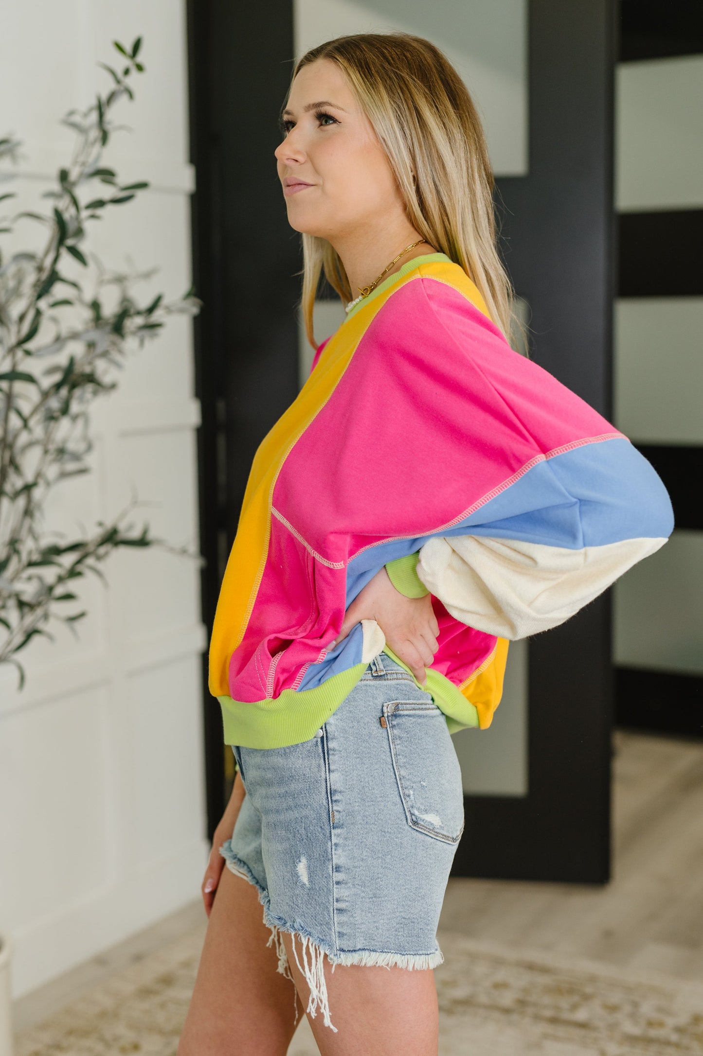 Blockbuster Color Block Pullover in Bright (Online Exclusive)
