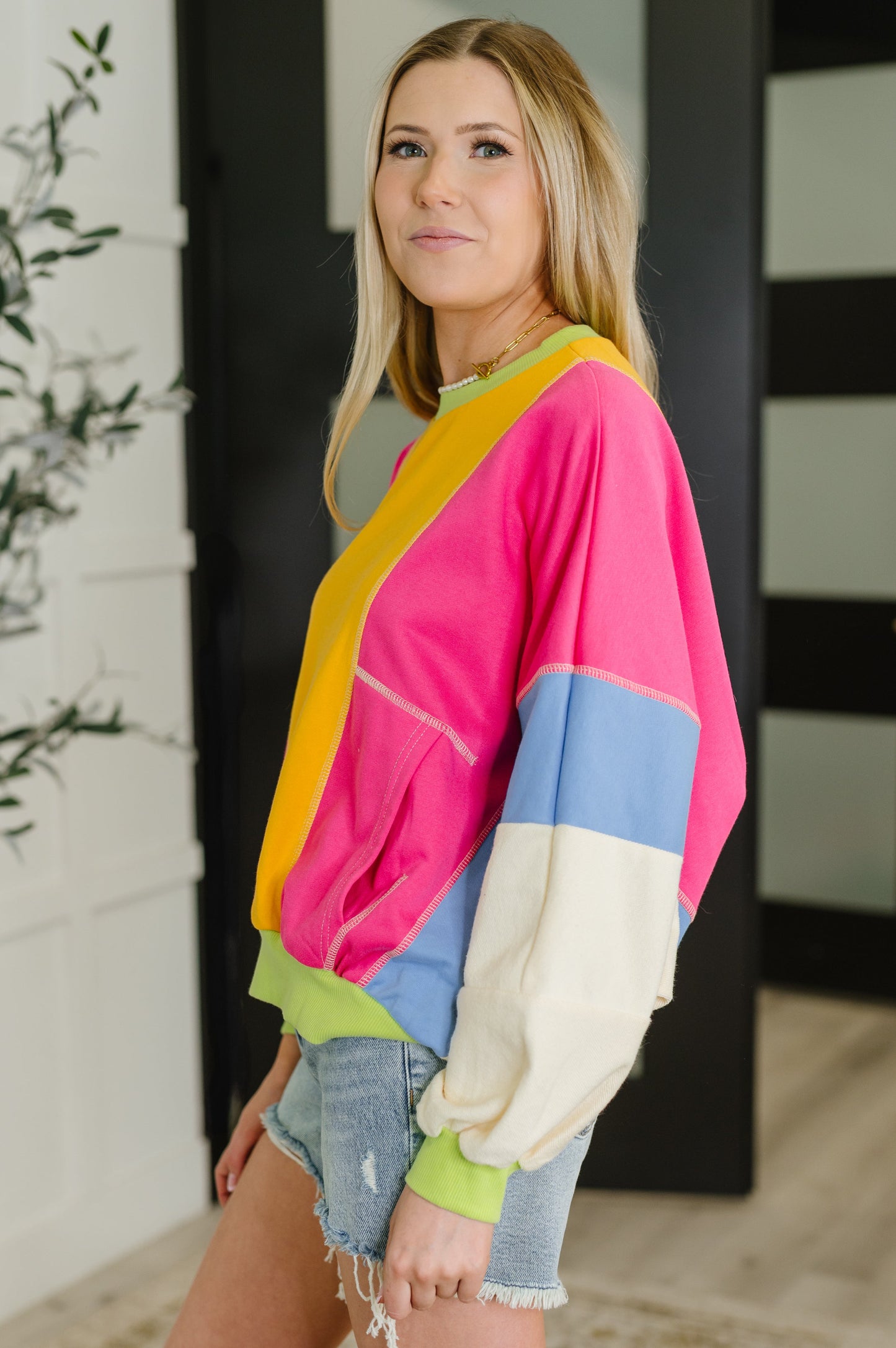 Blockbuster Color Block Pullover in Bright (Online Exclusive)