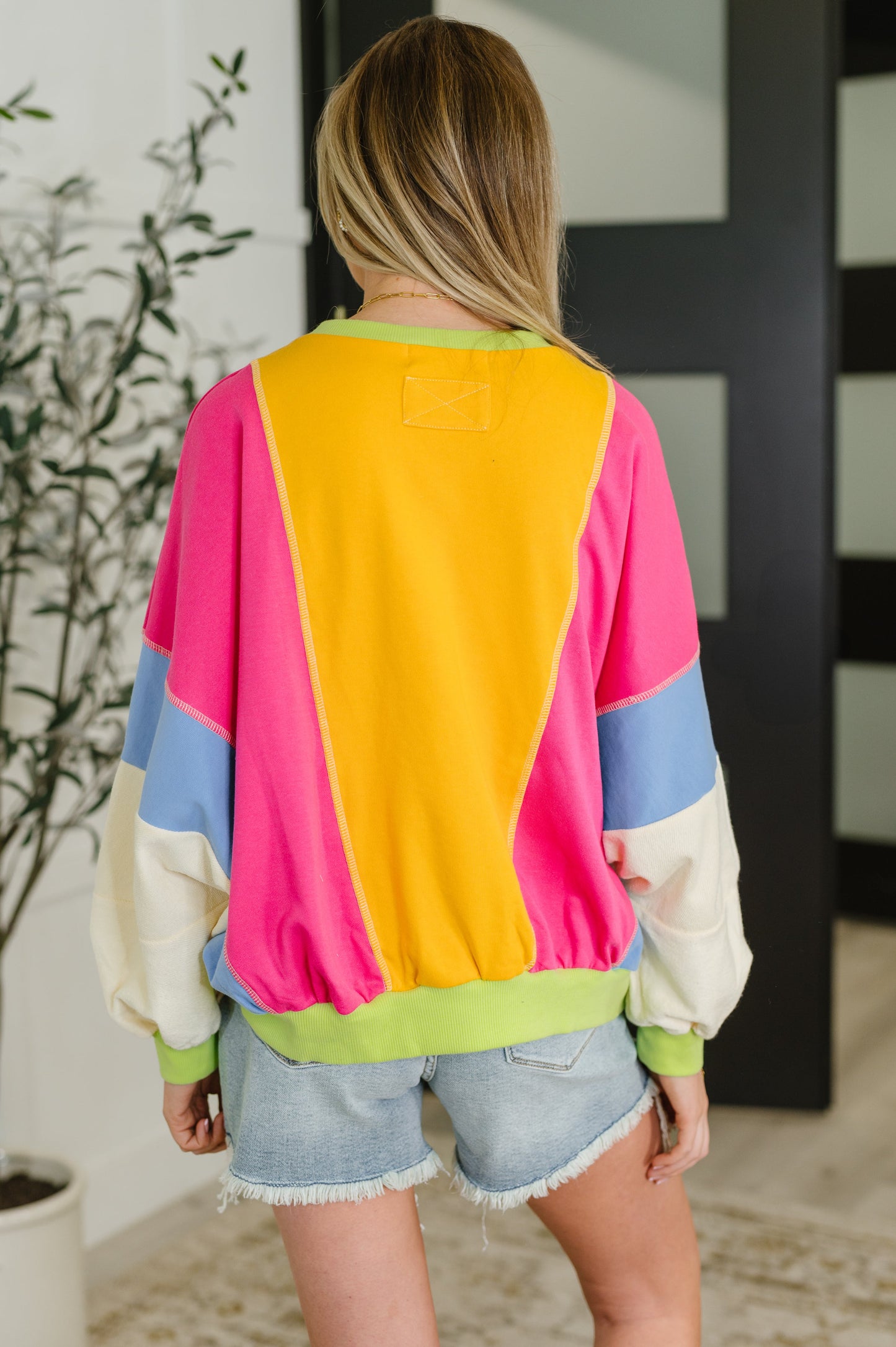 Blockbuster Color Block Pullover in Bright (Online Exclusive)