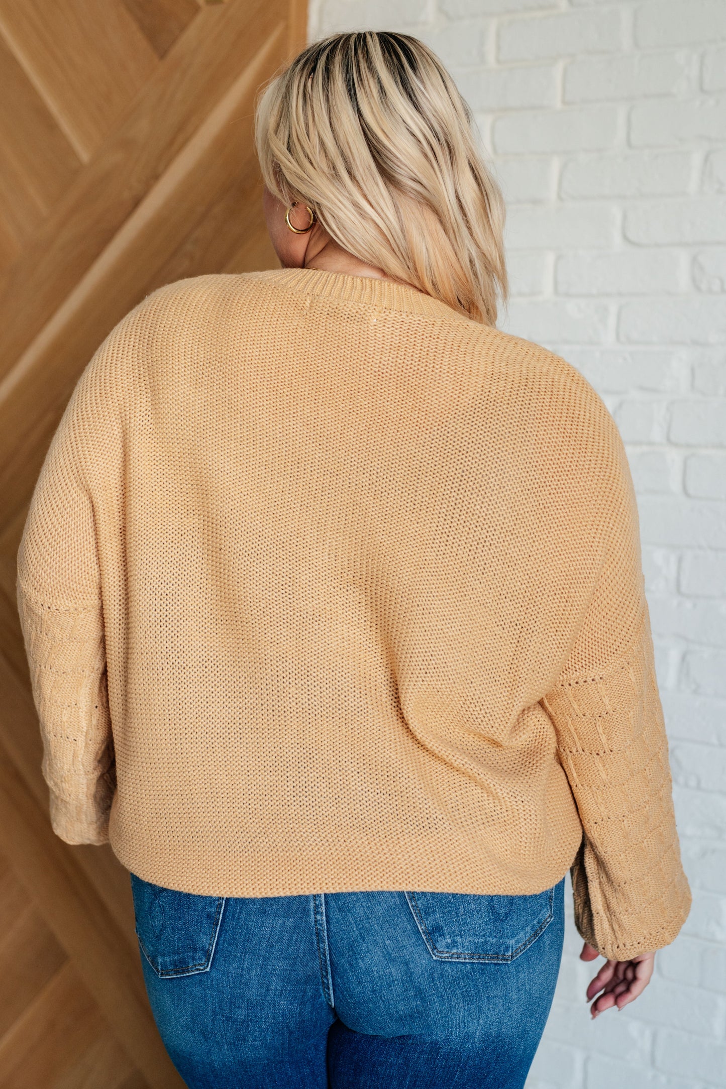 Bubbly Personality Bubble Sleeve Sweater in Wheat (Online Exclusive)