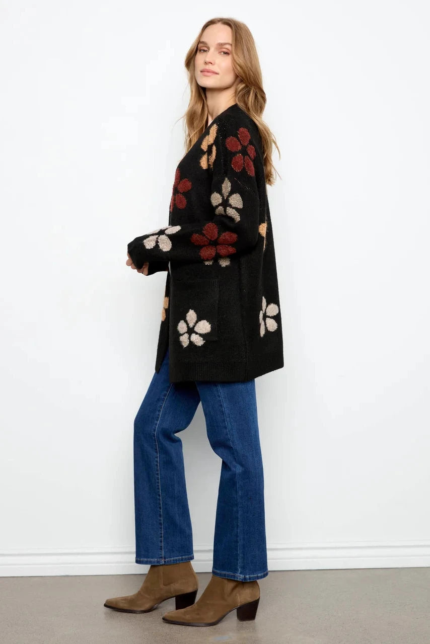 Charlie B Floral Bouclé Cardigan
