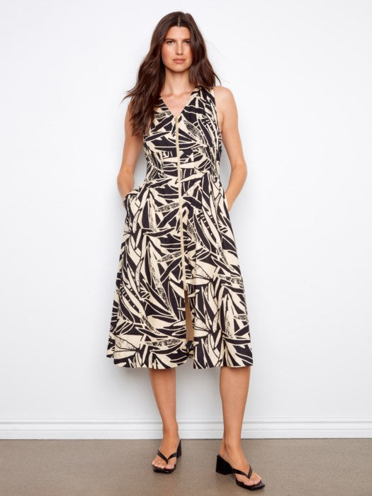Charlie B Cotton Voile Luna Zip Maxi Dress