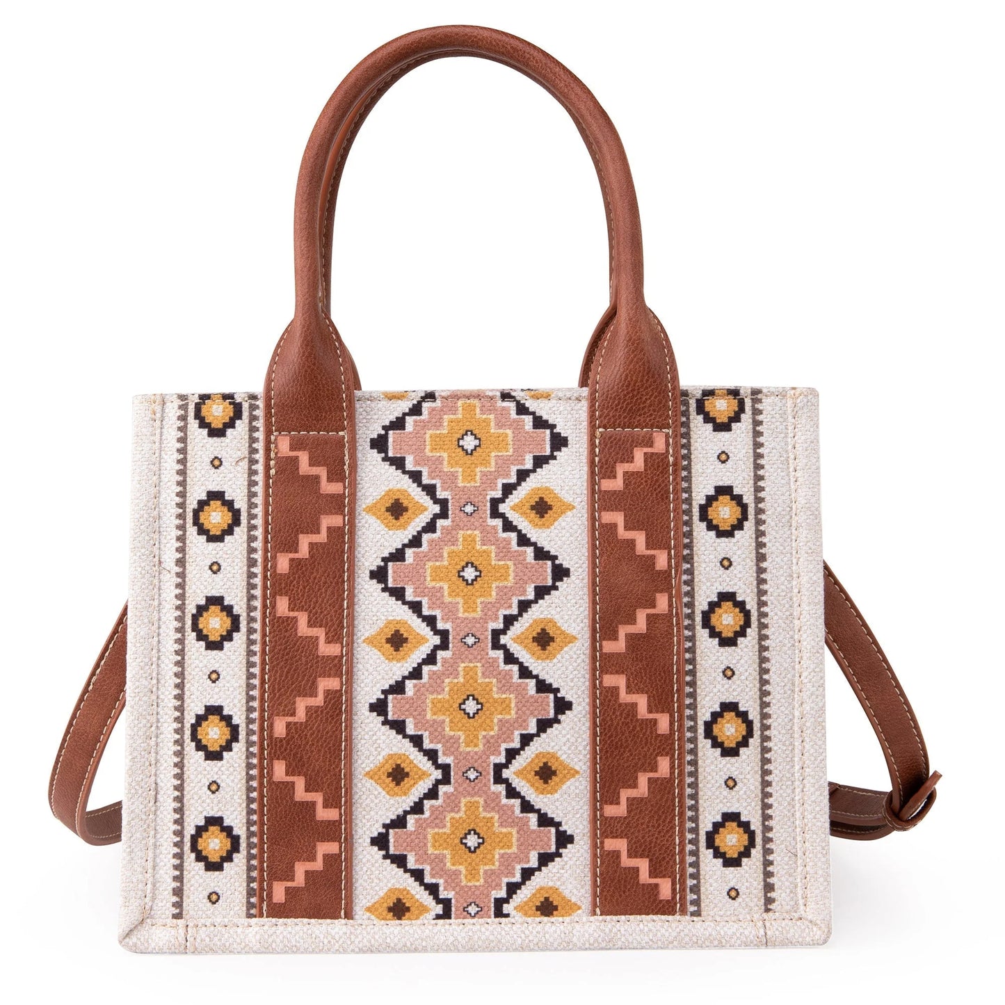 Pre-Order Wrangler Southwestern Print Small Canvas Tote/Crossbody