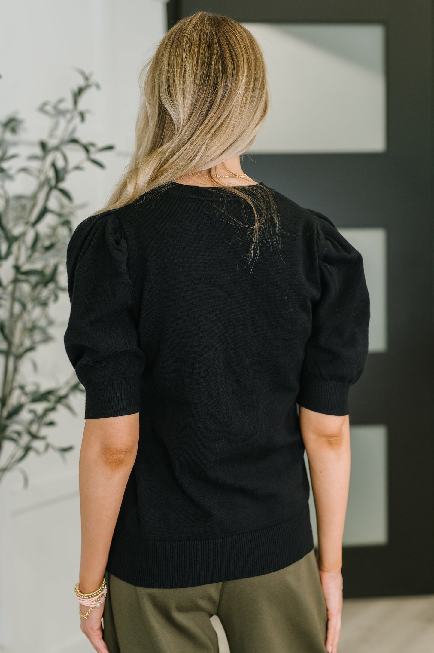 Casually Classy Puff Sleeve Blouse in Black (Online Exclusive)