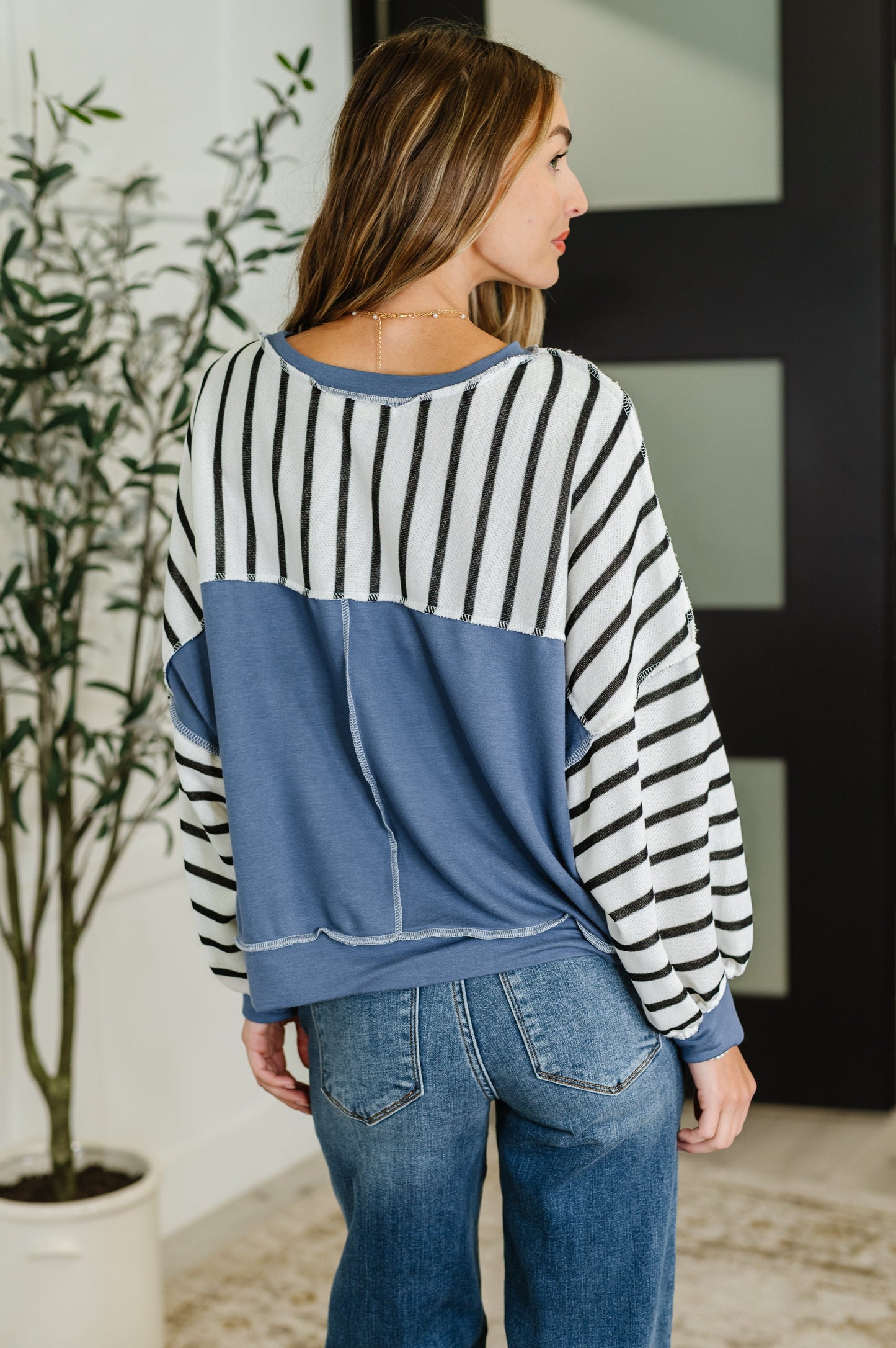 Cute in Comfort Crew Neck Pullover in White, Black and Denim (Online Exclusive)