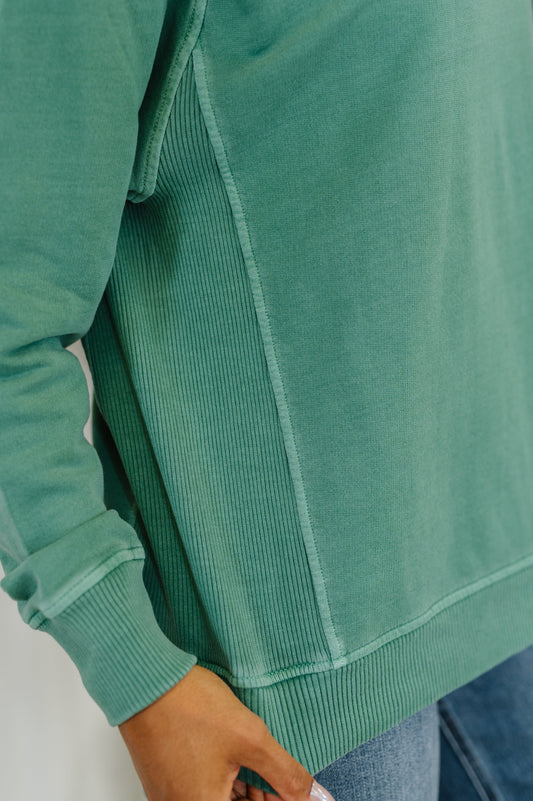 Daily Ease Mineral Wash Pullover in Dark Green (Online Exclusive)