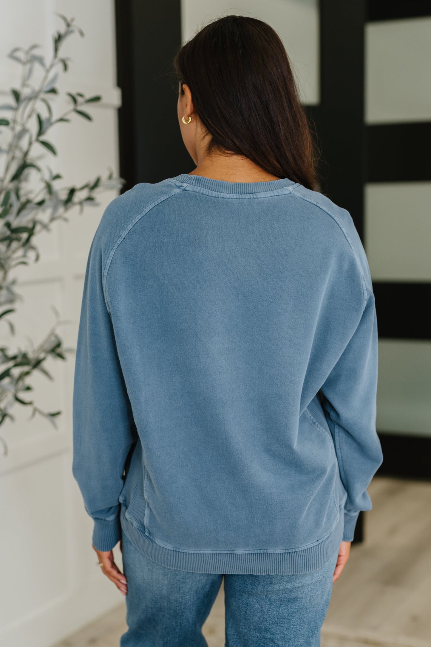 Daily Ease Mineral Wash Pullover in Dusty Blue (Online Exclusive)