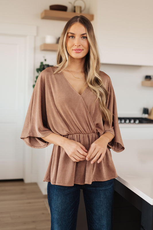 Dazzlingly Draped V-Neck Blouse (Online Exclusive)