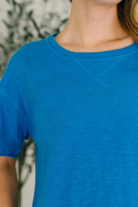 Effortless Edit Boxy Tee in Deep Sky (Online Exclusive)