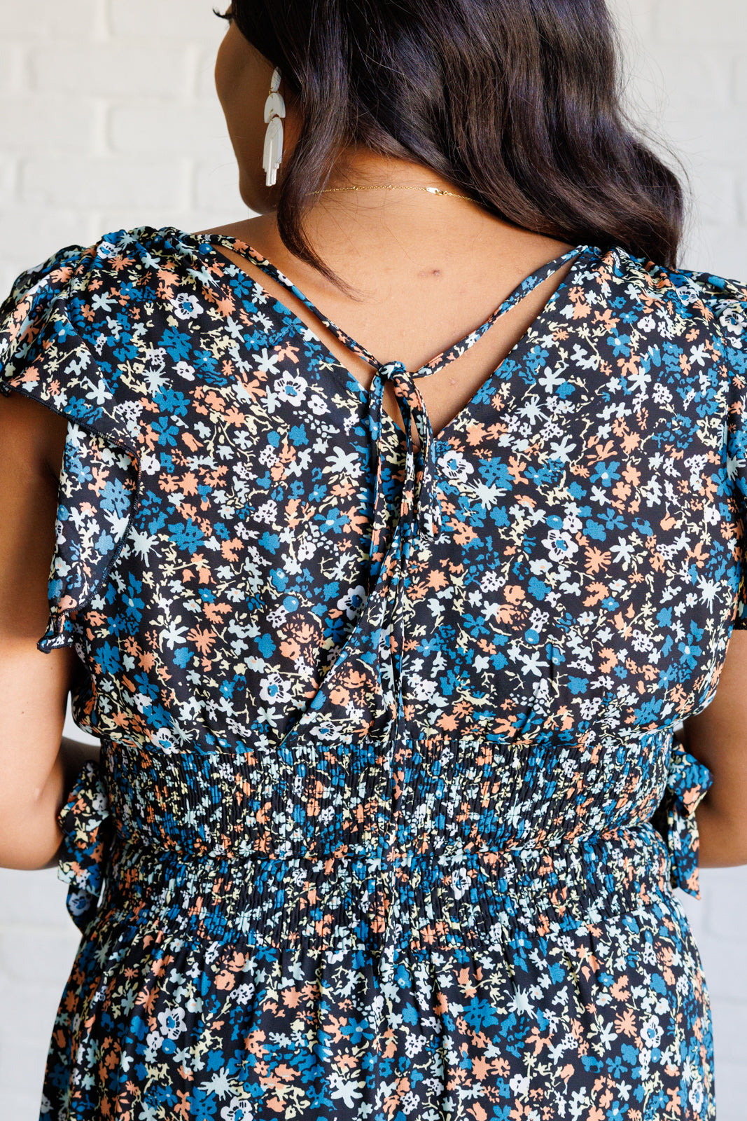 Flutter of Florals V-Neck Crop and Skirt Set (Online Exclusive)