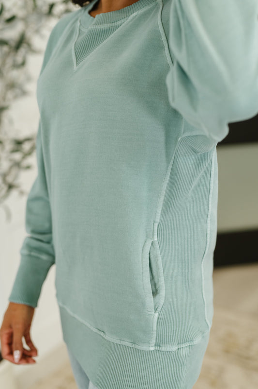 For the Experience Relaxed Pullover in Ash Blue (Online Exclusive)