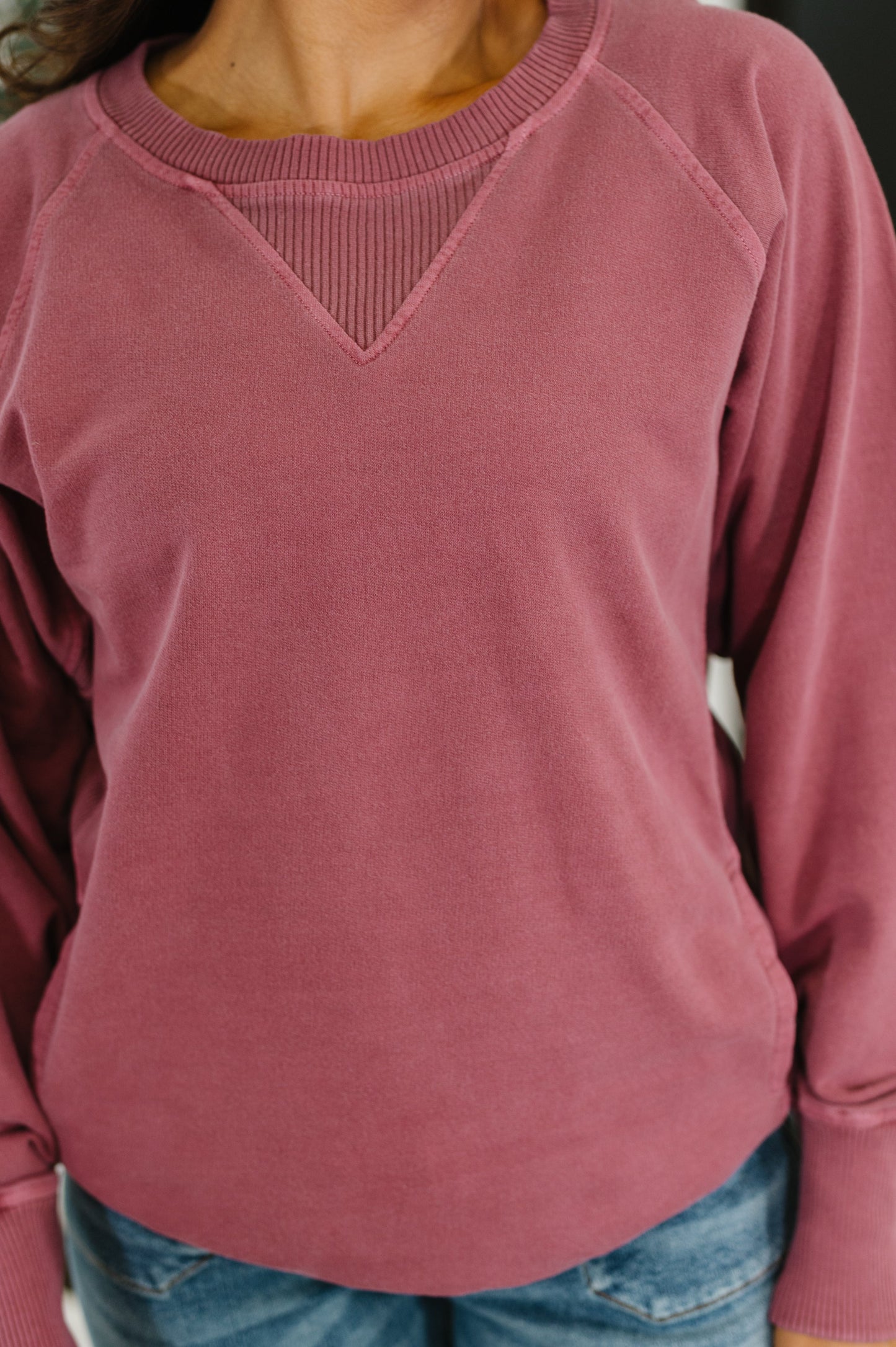 For the Experience Relaxed Pullover in Cabernet (Online Exclusive)
