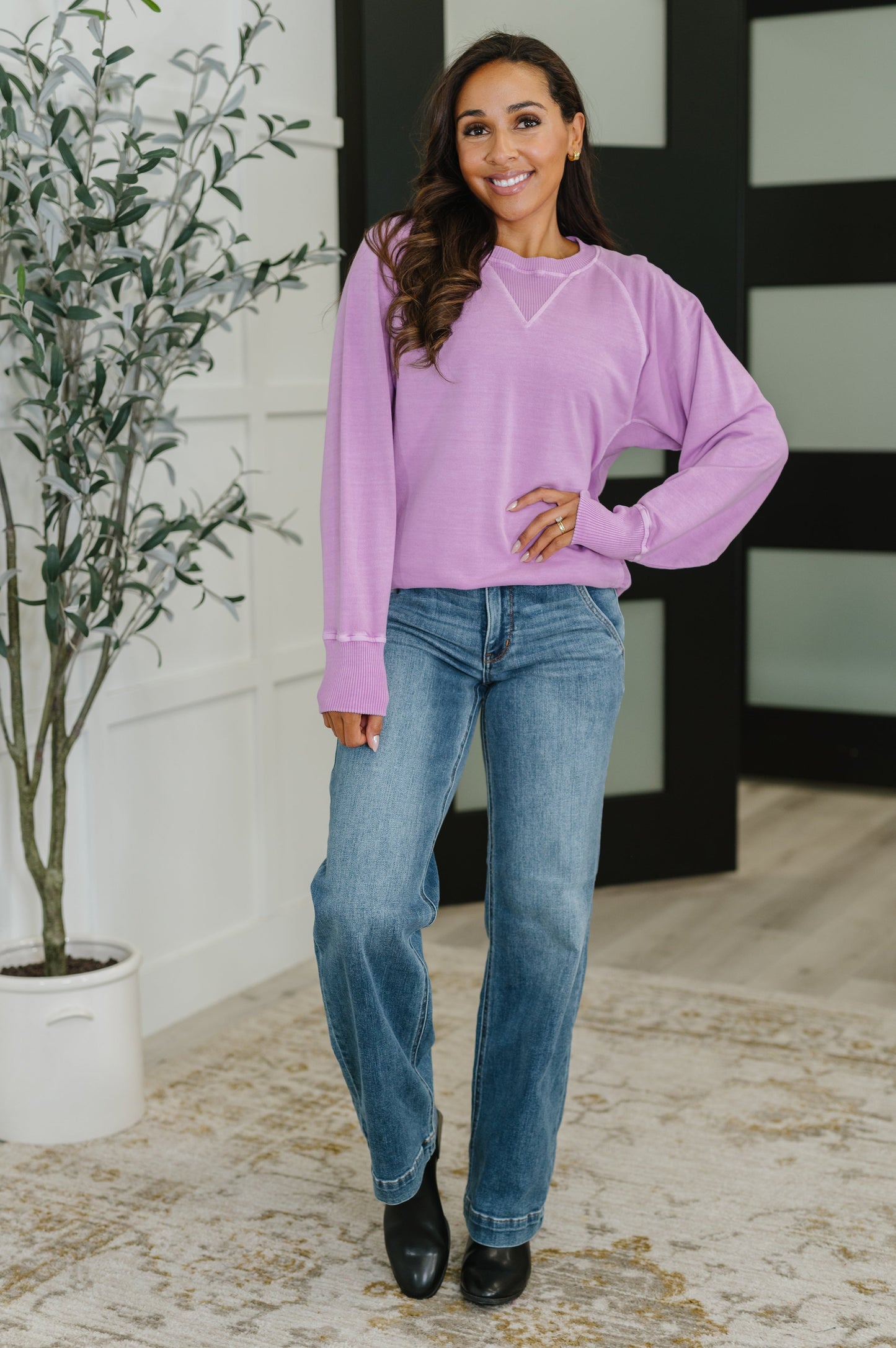 For the Experience Relaxed Pullover in Lavender (Online Exclusive)