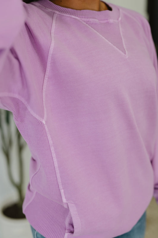 For the Experience Relaxed Pullover in Lavender (Online Exclusive)
