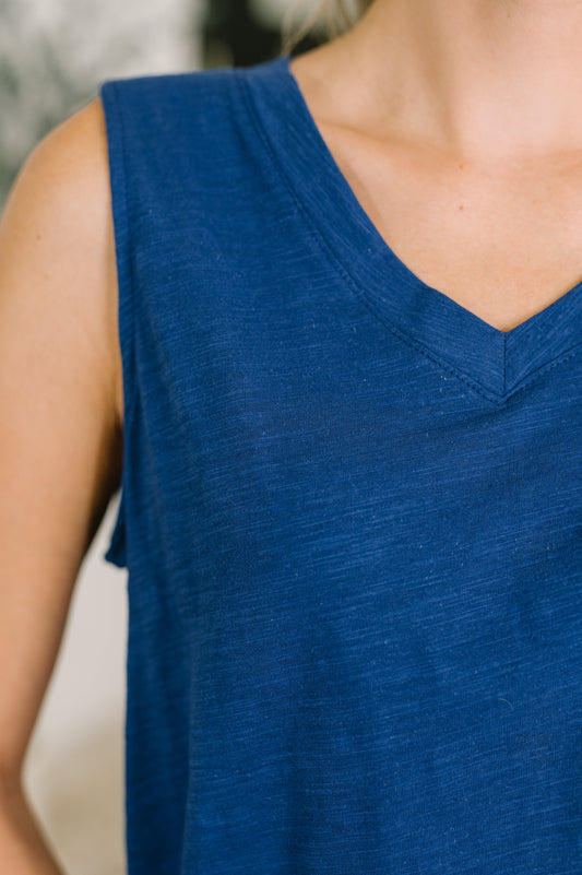 Getting Good V-Neck Tank in Navy (Online Exclusive)
