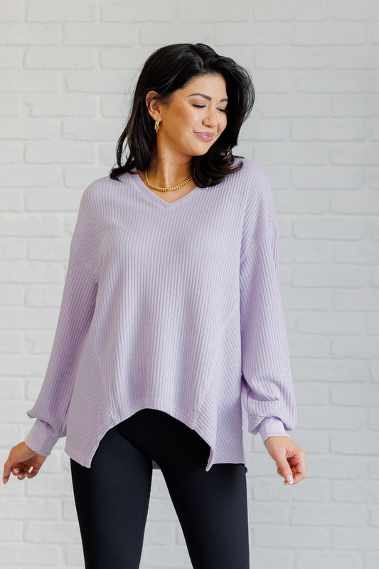 Good Things Are Coming V-Neck Top in Lavender (Online Exclusive)